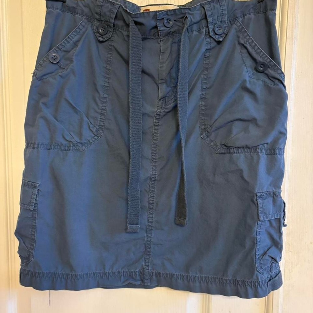 Gap blue cargo mini skirt with tie waist. Y2K Era - Picture 6 of 7